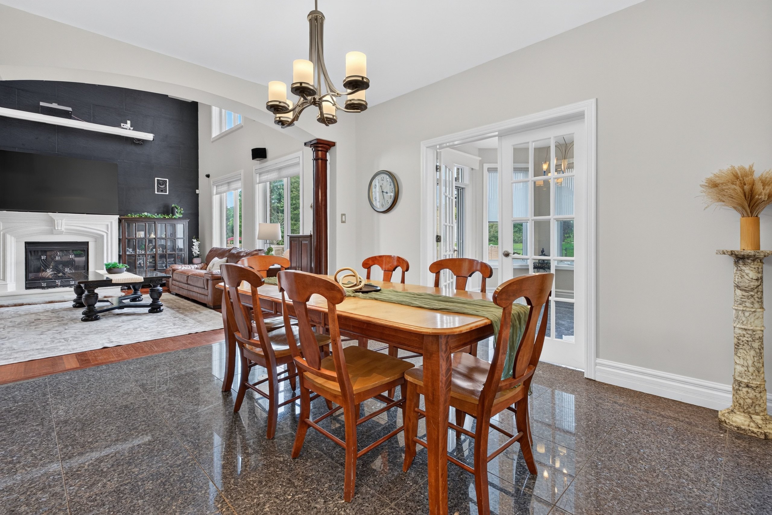 Breakfast nook with French doors